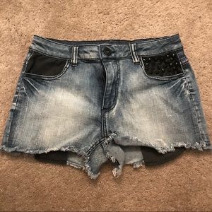 Embellished cutoff Jean shorts